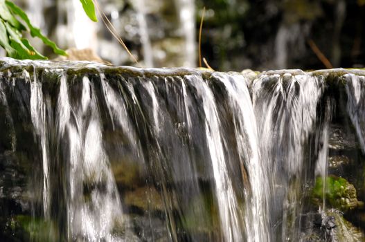 Small waterfall. Note the water is in motion blur.