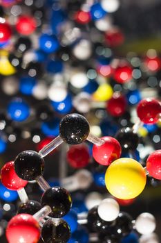 DNA model strands on abstract background 