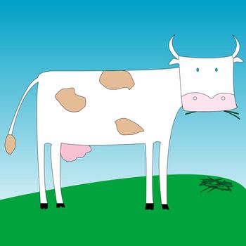 a cow eating grass, vector art illustration. more drawings in my gallery