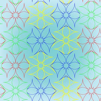 abstract seamless flowers pattern, vector art illustration