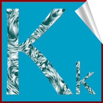 alphabet letter K, vector art illustration; more alphaber stickers in my gallery