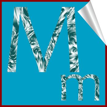 alphabet letter M, vector art illustration; more alphabet stickers in my gallery
