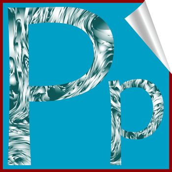 alphabet letter P, vector art illustration; more alphabet stickers in my gallery
