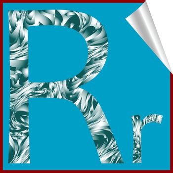 alphabet letter R, vector art illustration; more alphabet stickers in my gallery