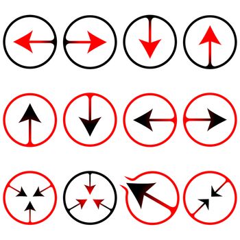 arrows icons against white background, abstract vector art illustration