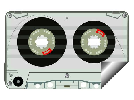 audio tape label, abstract art illustration