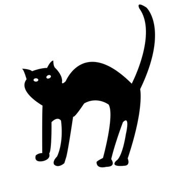 black cat isolated on white, vector art illustration; more drawings in my gallery