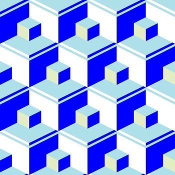 blue abstract cubes texture, vector art illustration