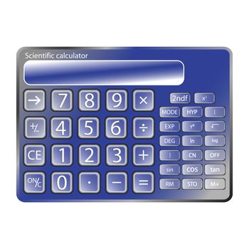 blue calculator against white background, abstract vector art illustration