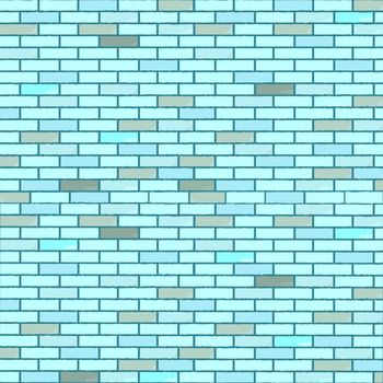 blue seamless bricks wall, abstract texture; vector art illustration