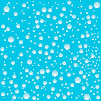 blue water drops background, abstract vector art illustration