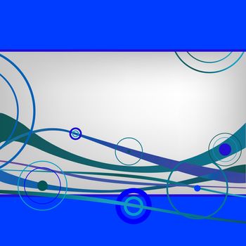 blue waves and circles, vector art illustration; more drawings in my gallery