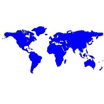 blue world map, vector art illustration