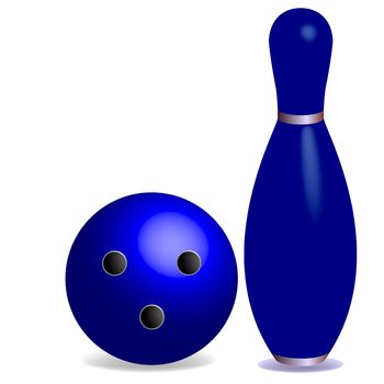 bowling concept, with room for text; abstract vector art illustration