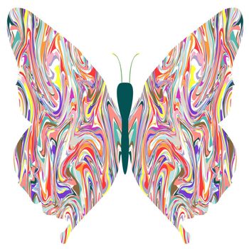 butterfly in abstract colors, vector art illustration, more drawings in my gallery