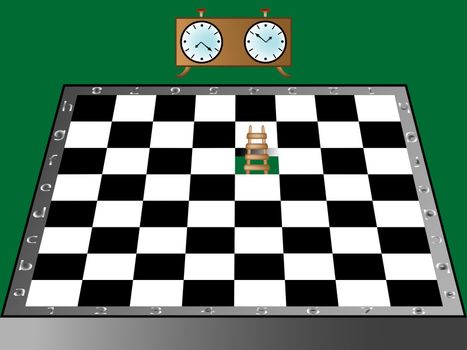 chess, ladder and clock, abstract vector art illustration