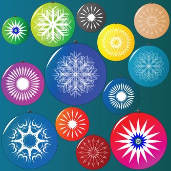 christmas globes collection, vector art illustration