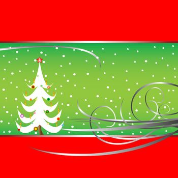 christmas tree card, vector art illustration