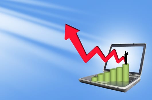 arrow colors graph showing high growth anything