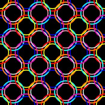 circles seamless mesh, abstract pattern; vector art illustration