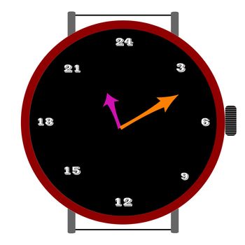 clock with 24 ours, vector art illustration