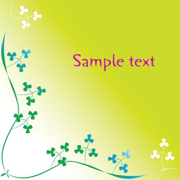 clover foliage with space for text, vector art illustration