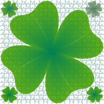 clover puzzle, abstract art illustration