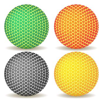 colored balls against white background, abstract vector art illustration