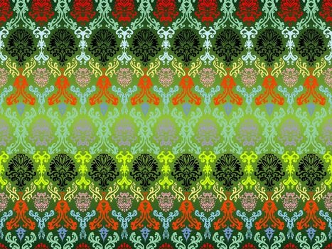 colored seamless flowers pattern, abstract texture; vector art illustration