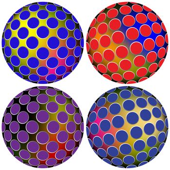 colored spheres against white background, abstract vector art illustration