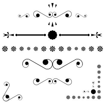 corners and page end ornaments, vector art illustration