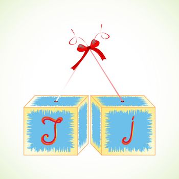cubes alphabet J, abstract art illustration
