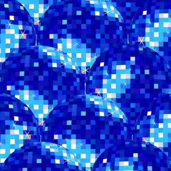 disco ball blue pattern, vector art illustration