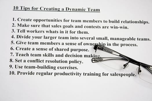 Ten tips for creating a dynamic team concept