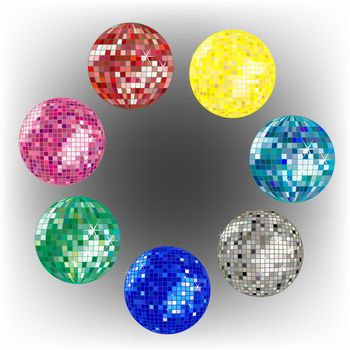 disco ball collection, vector art illustration