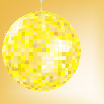 disco ball yellow, art illustration; for vector format please visit my gallery
