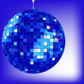 disco ball blue, art illustration; for vector format please visit my gallery