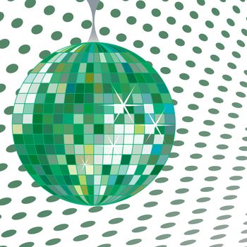 discoball green, vector art illustration