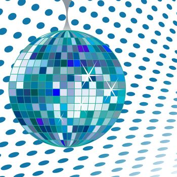 disco ball blue, vector art illustration; more disco balls in my gallery