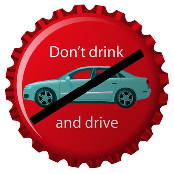 dont drink and drive concept, isolated object over white background, abstract vector art illustration