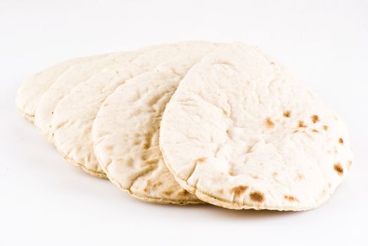 Pitta bread isolated over white background