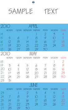 english calendar 2010 may, abstract vector art illustration