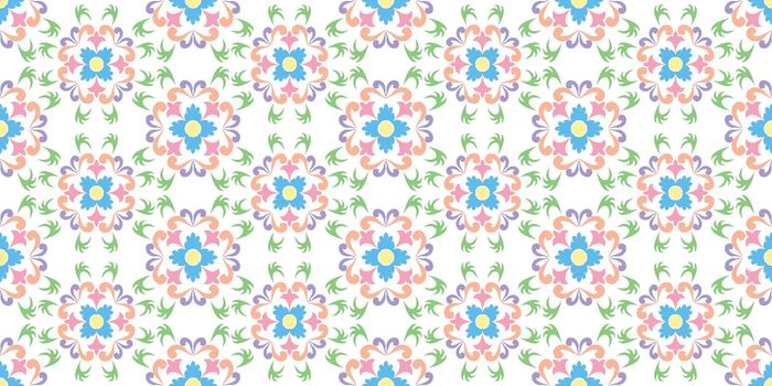 floral seamless texture, vector art illustration