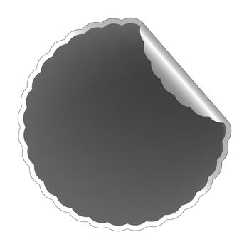 flowerish gray label, vector art illustration