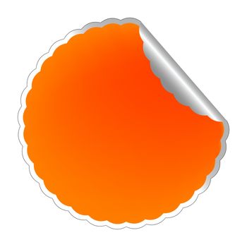 flowerish orange label, vector art illustration