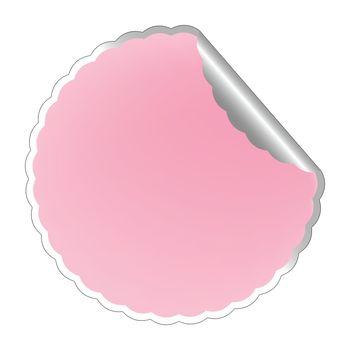 flowerish pink label, vector art illustration