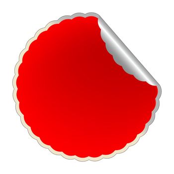 flowerish red label, vector art illustration