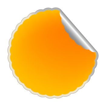 flowerish yellow sticker, vector art illustration