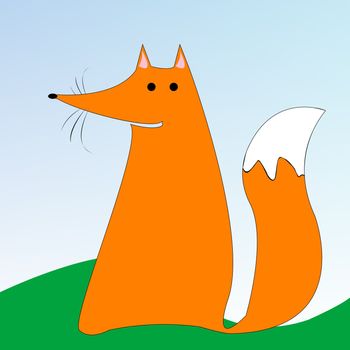 drawing of a fox, vector art illustration, more drawings in my gallery.