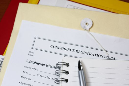 Detail view of a typical adminitration conference registration form.